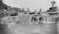 A spring-fed White River flowing across Silver Falls in 1891