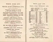 White Star Line and White-Star Dominion Line, routes 1923