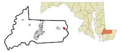 Location of Willards, Maryland