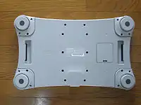 The bottom of a Wii Balance Board, without foot extensions