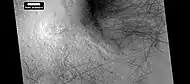 Dust devil tracks, as seen by HiRISE under HiWish program.