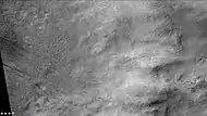 Floor of Halley Crater, as seen by CTX camera (on Mars Reconnaissance Orbiter).  Thin dark lines are dust devil tracks.  Note: this is an enlargement of the previous image of Halley Crater.