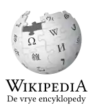 Wikipedia logo showing "Wikipedia: The Free Encyclopedia" in Dutch Low Saxon