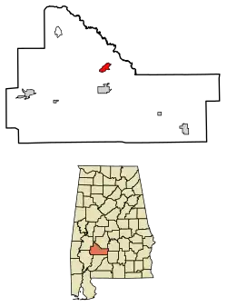 Location of Boykin in Wilcox County, Alabama.