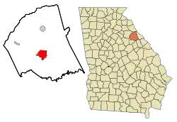 Location in Wilkes County and the state of Georgia