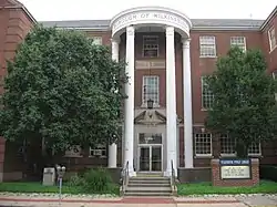 Entrance to Wilkinsburg's municipal building and library, 605 Ross Avenue