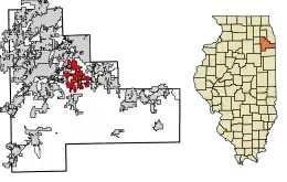 Location of New Lenox in Will County, Illinois.