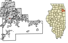 Location of Rockdale in Will County, Illinois.