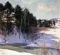 Thawing Brook, oil on canvas, Williard Metcalf, 1911