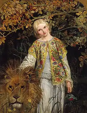 Una and the Lion by William Bell Scott, circa 1860.