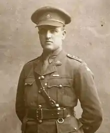 a black-and-white photograph of a male in uniform