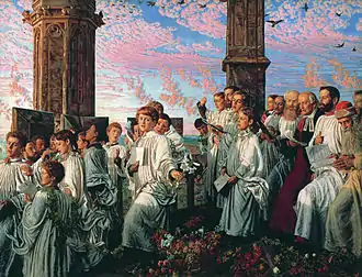 William Holman Hunt  May Morning on Magdalen Tower  1890