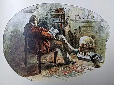 "In old tattered slippers", The Cane-bottom'd Chair by Thackeray, 1891
