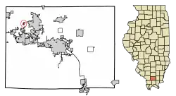 Location of Colp in Williamson County, Illinois.