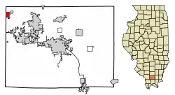 Location of Hurst in Williamson County, Illinois.