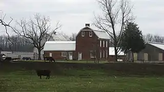 Wilson-Lenox House in Shelby County, Ohio, USA. Built in 1816, an example of the Dutch colonial architecture style.