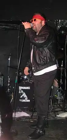 Wimpy singing for the Subhumans, 2010