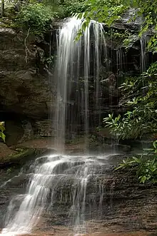 Lower drop of Window Falls at Hanging Rock State Park.