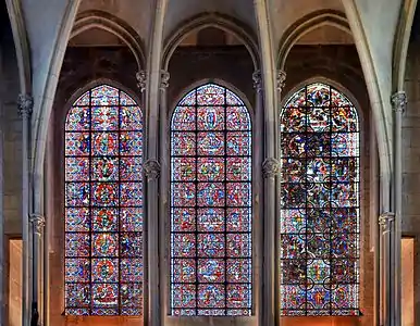 Windows in Chapel of Notre-Dame (first half of 13th century)