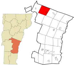 Location in Windsor County and the state of Vermont.