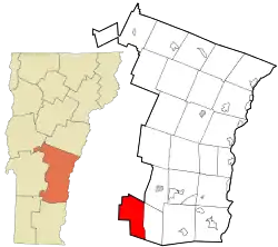 Location in Windsor County and the state of Vermont.