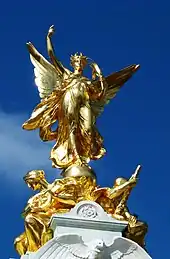 Gilded Winged Victory at the top of the memorial