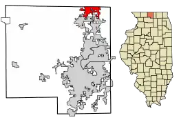 Location of South Beloit in Winnebago County, Illinois.