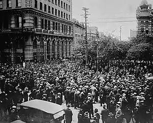 Image 11Crowd gathered outside old City Hall during the Winnipeg general strike, June 21, 1919.