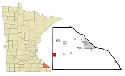 Location of St. Charles, Minnesota