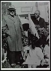 Churchill as Secretary of State for the Colonies during his visit to Mandatory Palestine, Tel Aviv, 1921.