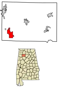 Location of Lynn in Winston County, Alabama.