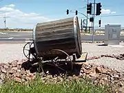 19th century water barrel cart