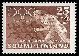 Stamp for the Helsinki summer Olympics