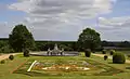 The East Parterre Garden today showing the damaged Flora Fountain.