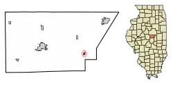 Location of Weldon in Witt County, Illinois.