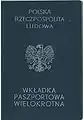 PRL special type of passport valid only for Eastern Bloc countries