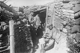 German soldiers outside a shelter on Hill 60 in June 1916