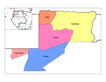 Ntem Department in the region