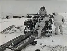 L6 Wombat being prepared for firing during winter training