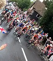 The peloton through Abinger Hammer