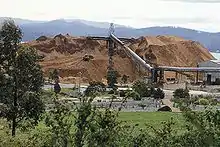 Woodchips await export to Japan from the Harris-Daishowa mill near Eden.