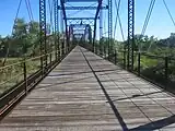 Wooden bridge over the Canadian River in Hemphill County, Texas