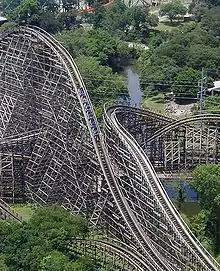 New Texas Giant at Six Flags Over Texas before being refurbished into a hybrid steel-wood coaster.