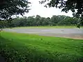 Lower Moor from Woodhouse Lane. A site for fairs etc.