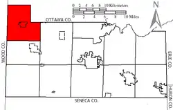 Location of Woodville Township, Sandusky County, Ohio