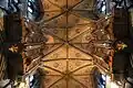 Quire organ cases and decorative ceiling