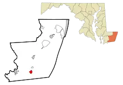 Location of Stockton, Maryland
