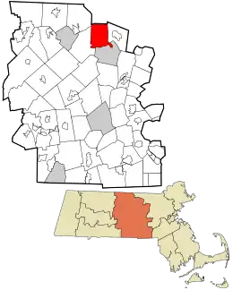 Location in Worcester County and the state of Massachusetts.