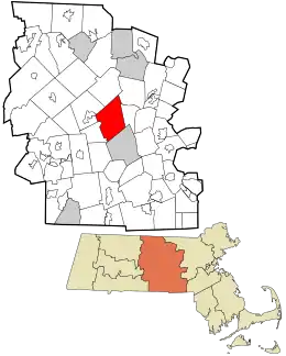 Location in Worcester County and the state of Massachusetts.