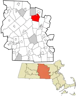 Location in Worcester County and the state of Massachusetts